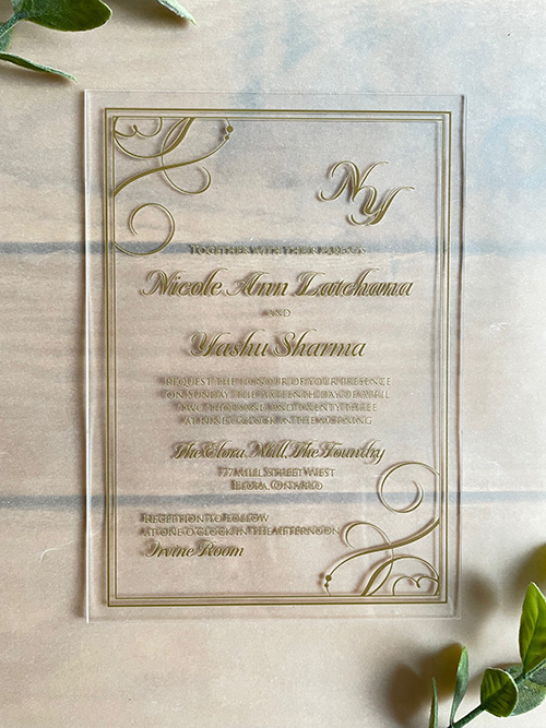 Sample Image of Acrylic Clear Wedding Invite 007