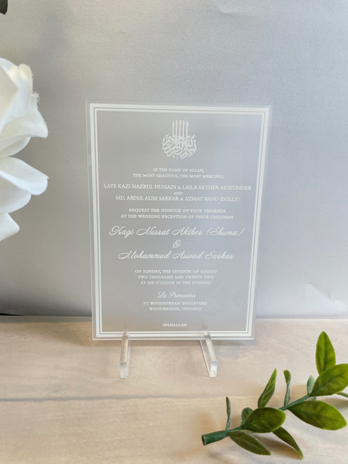 Sample Image of Acrylic Frosted Wedding Invite 006