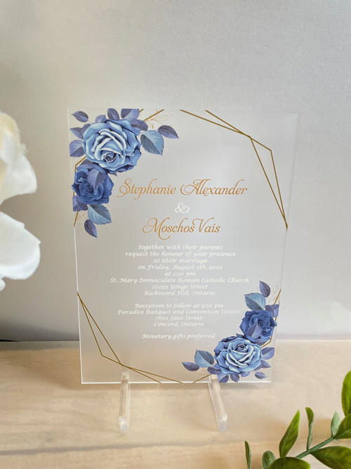 Sample Image of Acrylic Frosted Wedding Invite 007