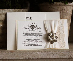 Browse our collection of custom handmade wedding invitations today!  Choose from a variety of options to create your own unique wedding invitation design.