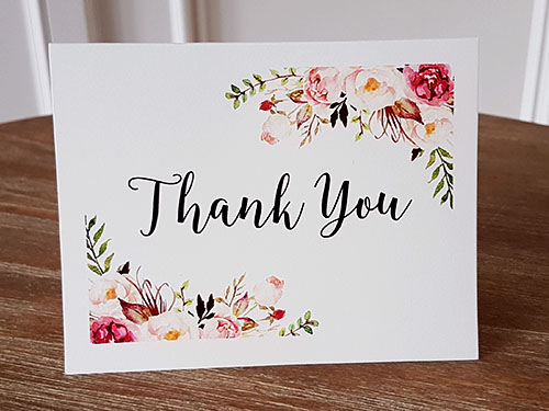 Thank You Card TY6: Cream Smooth - Simple Thank You Card that is a cream or white smooth cardstock folded in half.