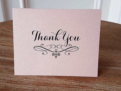 Thank You Card TY7: Gold Pearl - Thank You Card that is printed directly on a pearl paper which is folded in half.