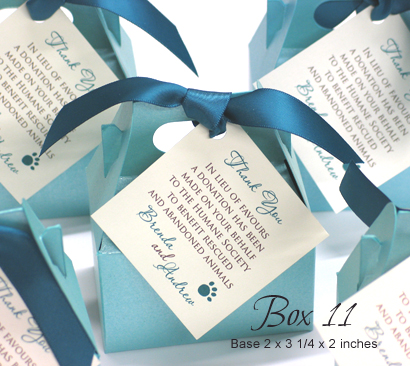 Favour Box Box11 Tiffany Pearl Teal Ribbon