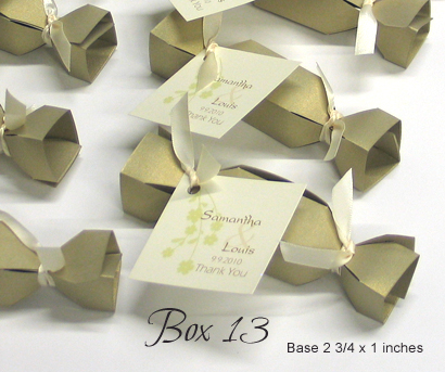 Favour Box Box13: Gold Pearl, Cream Ribbon