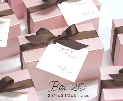 Favour Box Box20: Pink Pearl, Brown Ribbon