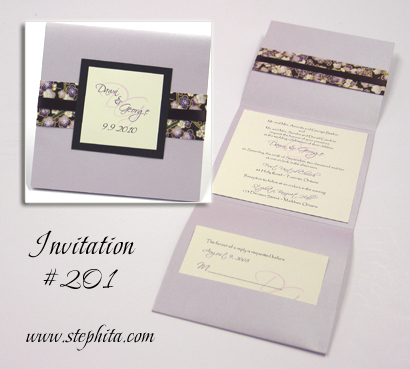 Invitation 201 Mango Pearl Black Linen Black Purple Big Blossom Cream