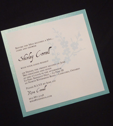 Invitation S21: Turquoise Pearl, White Smooth