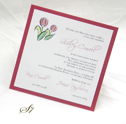 Invitation S7: Red Linen, White Smooth