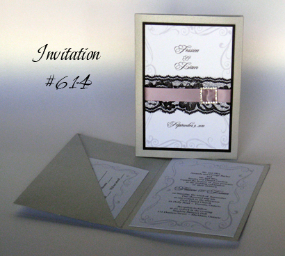 black and silver wedding invitations
