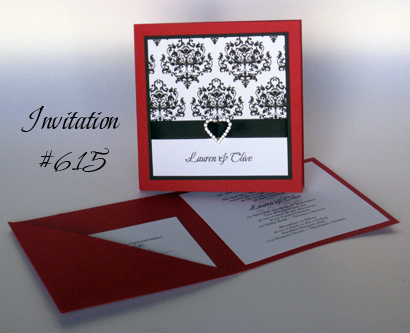 Invitation 615 Red Linen Black Linen White Smooth Beau Rivage Bell