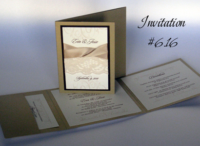 Invitation 616 Gold Pearl Chocolate Linen Cream Smooth Sloop 