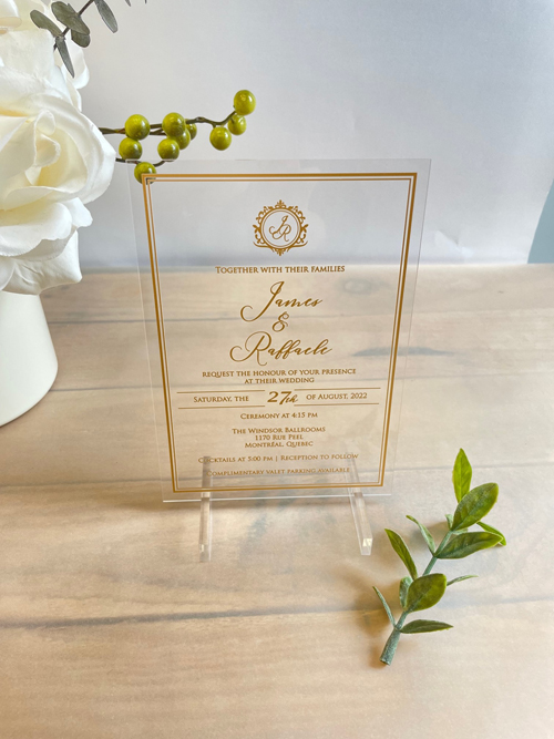 Sample Image of Acrylic Clear Wedding Invite 001