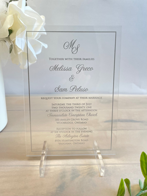 Sample Image of Acrylic Clear Wedding Invite 002