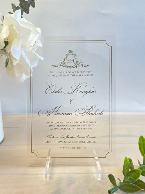 Sample Image of Acrylic Clear Wedding Invite 003