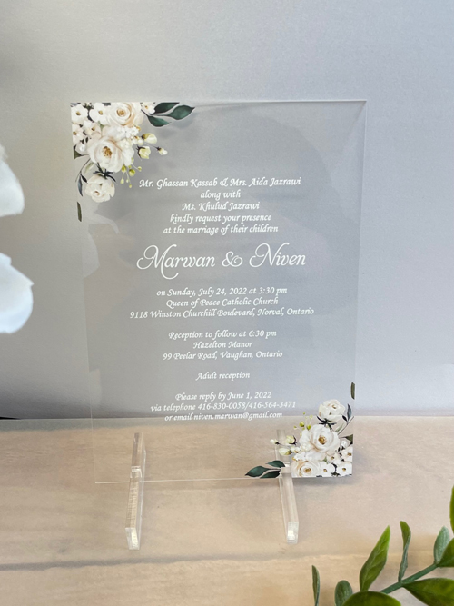 Sample Image of Acrylic Clear Wedding Invite 004