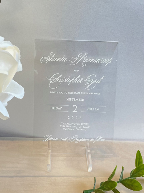 Sample Image of Acrylic Clear Wedding Invite 006