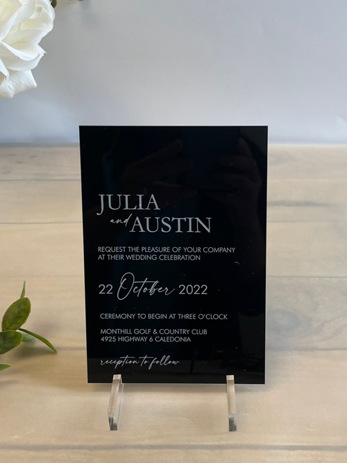 Sample Image of Acrylic Colored Wedding Invite 001