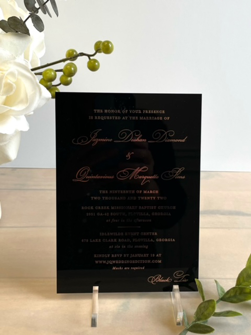 Sample Image of Acrylic Colored Wedding Invite 003