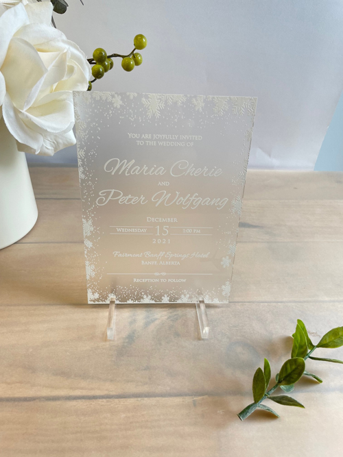 Sample Image of Acrylic Frosted Wedding Invite 001