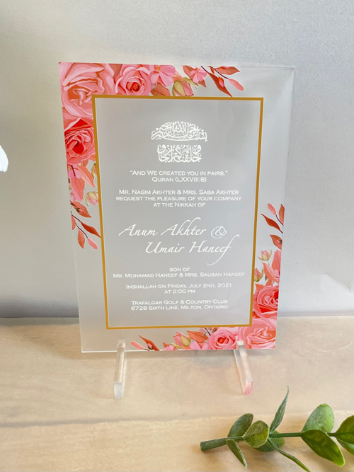 Sample Image of Acrylic Frosted Wedding Invite 002