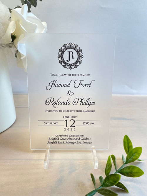 Sample Image of Acrylic Frosted Wedding Invite 004
