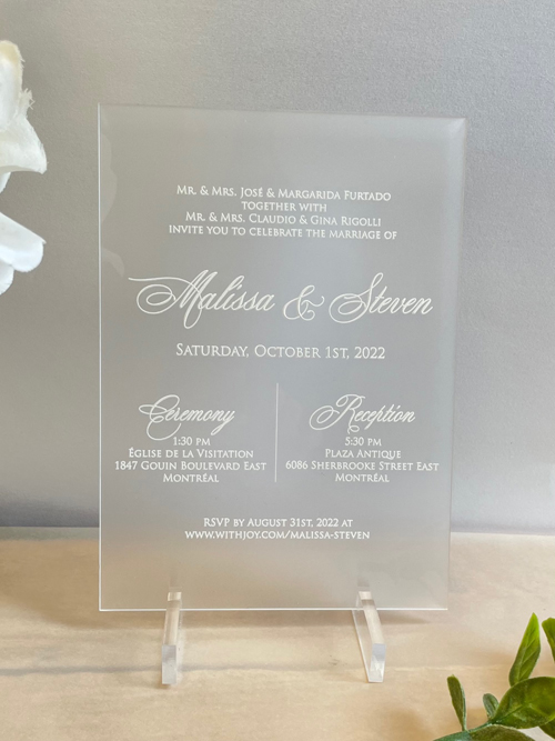 Sample Image of Acrylic Frosted Wedding Invite 008