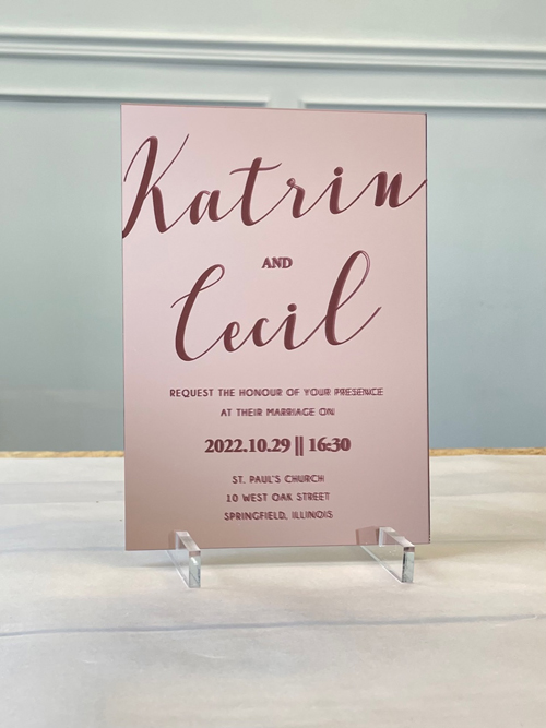 Sample Image of Acrylic Mirror Wedding Invite 003