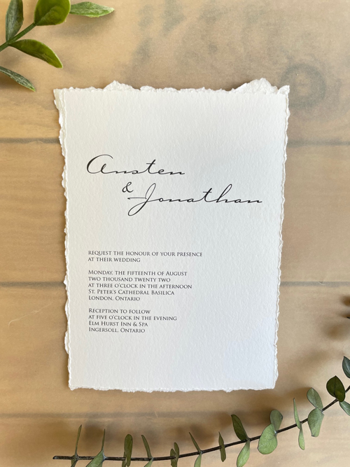 Sample Image of M Deckle Wedding Invite 001