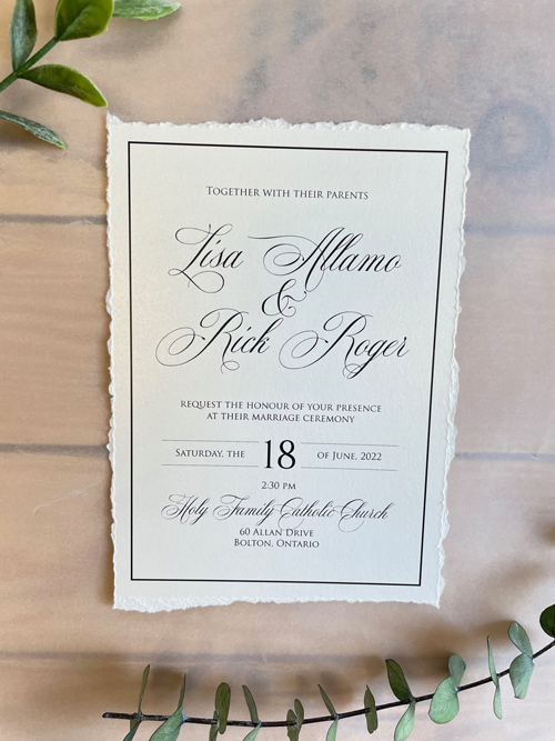 Sample Image of M Deckle Wedding Invite 005