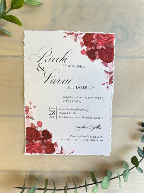 Sample Image of M Deckle Wedding Invite 009