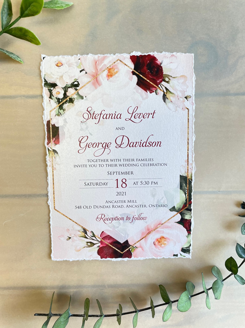 Sample Image of M Deckle Wedding Invite 010