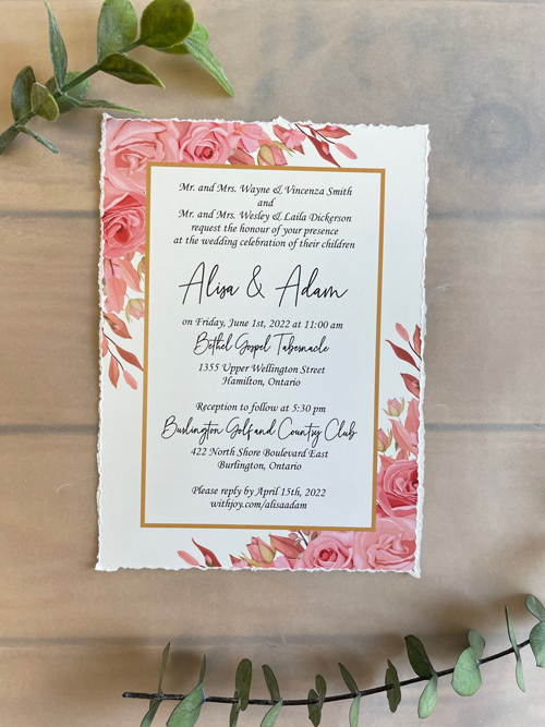 Sample Image of M Deckle Wedding Invite 015