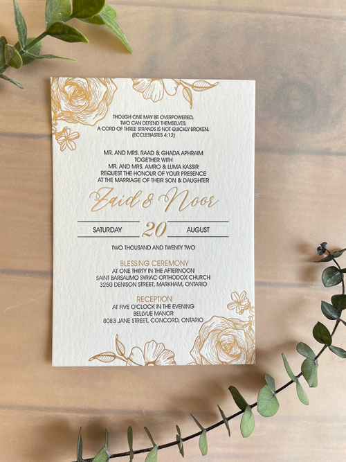 Sample Image of M Letterpress Wedding Invite 002