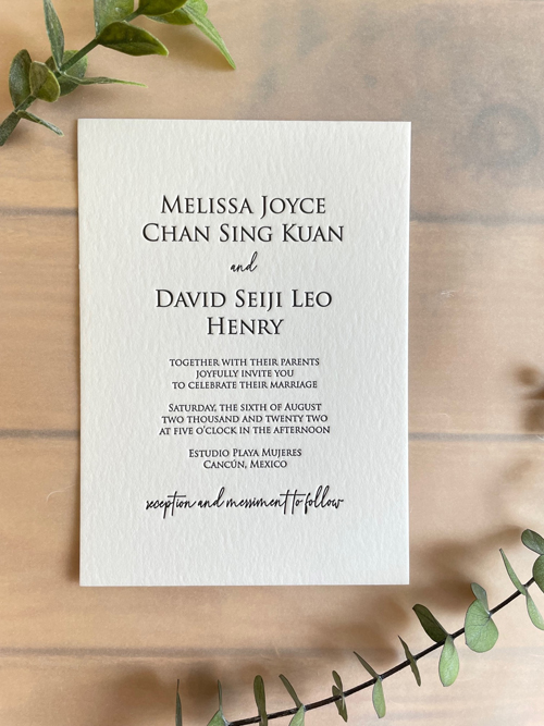 Sample Image of M Letterpress Wedding Invite 003