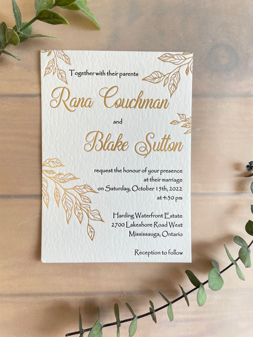 Sample Image of M Letterpress Wedding Invite 004