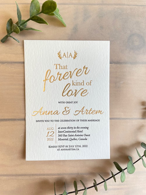 Sample Image of M Letterpress Wedding Invite 007