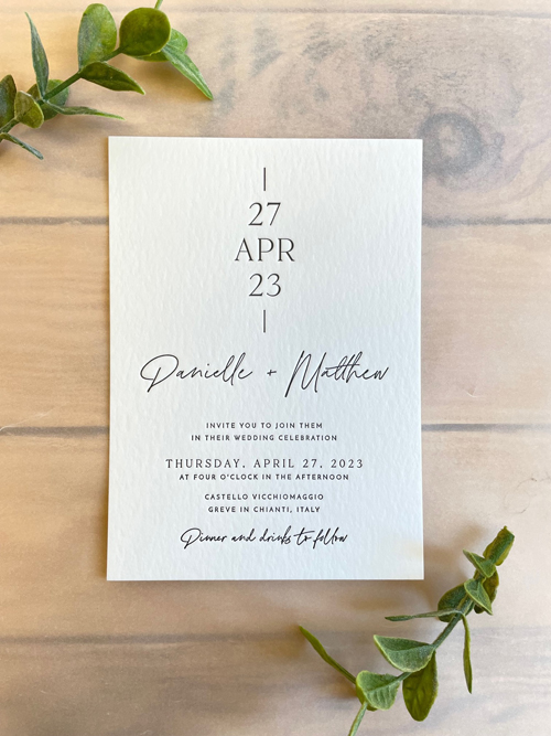 Sample Image of M Letterpress Wedding Invite 008