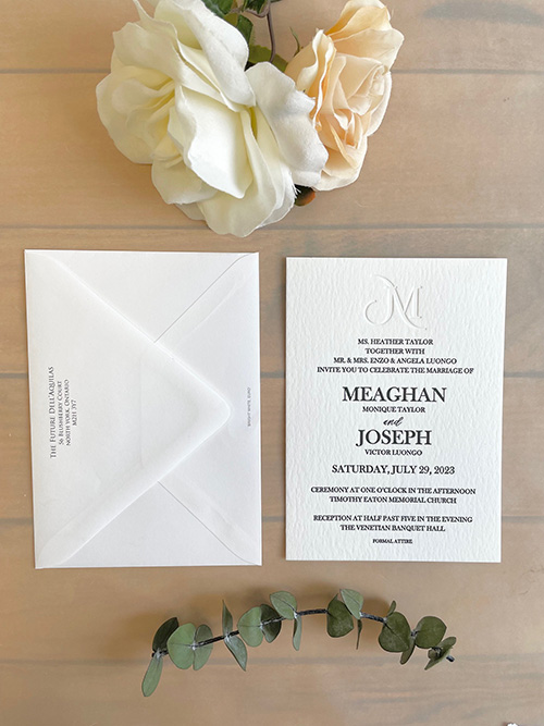 Sample Image of M Letterpress Wedding Invite 009