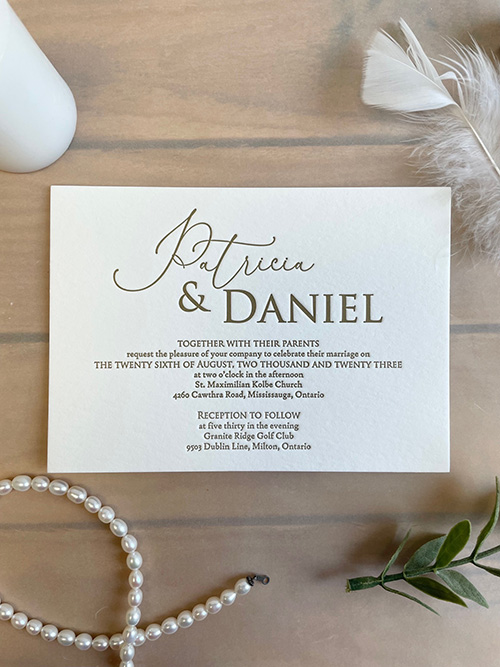 Sample Image of M Letterpress Wedding Invite 011