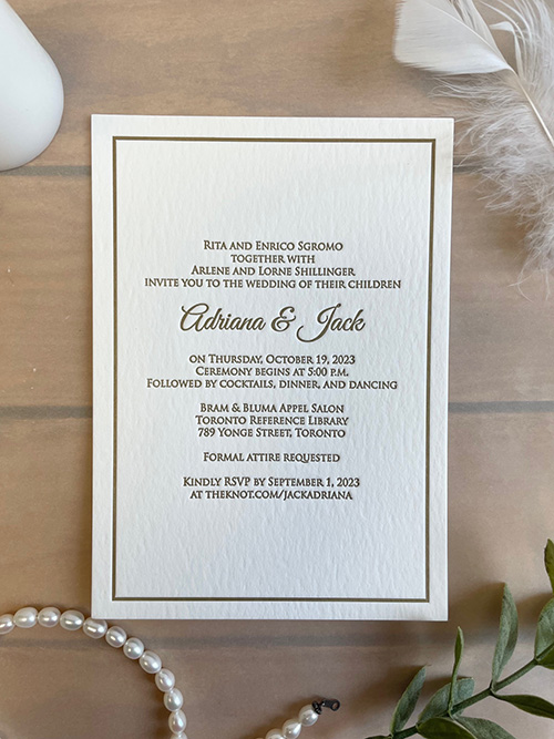 Sample Image of M Letterpress Wedding Invite 013