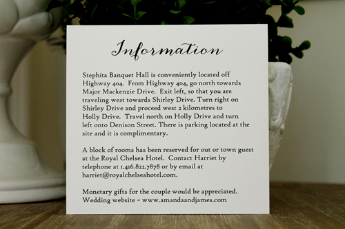 Invitation 1507: This square invite opens like a book and has a Champagne printed damask pattern on the cover.  Two antique ribbons are twisted together to create a nice thick ribbon detail.