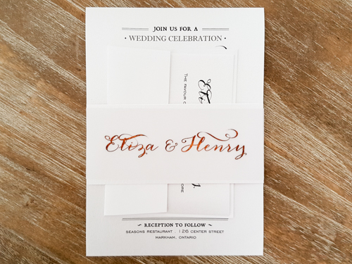 Invitation 1754: Ice Pearl, Ice Pearl - This is an ice pearl wedding invite with a vellum belly band that is backed with an ice pearl paper.