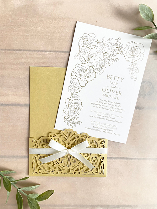 Invitation lc159: Antique Ribbon