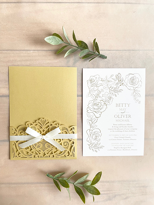 Invitation lc159: Antique Ribbon