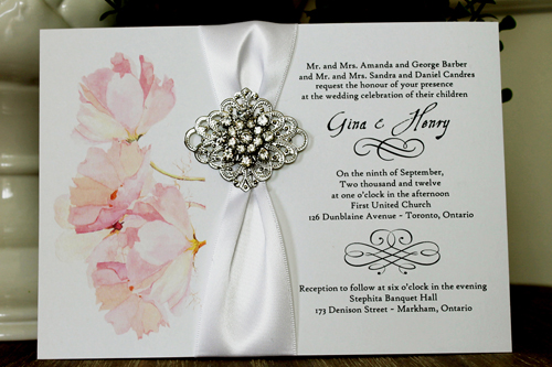 Invitation 1343: White Smooth, Brooch/Buckle A9, Metal Filigree F2 - Silver