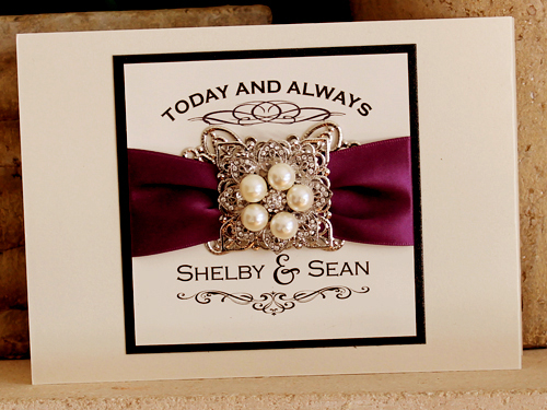 Invitation 1211: Iridescent Pearl, Black Pearl