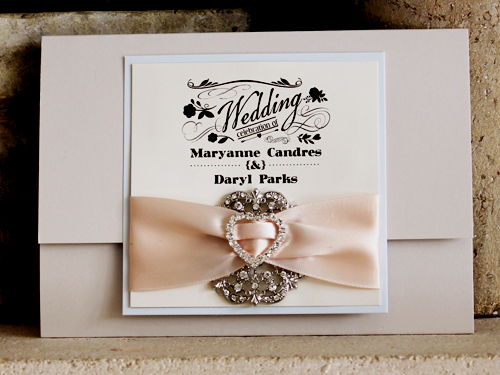 Invitation 1225: Iridescent Pearl, Light Blue Pearl