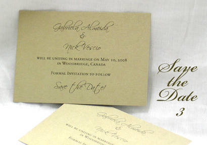 Invitation SavetheDate3: Gold Pearl