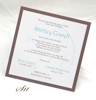 Invitation S11: Brown Pearl, White Smooth