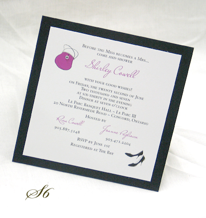 Invitation S6: Black Linen, White Smooth